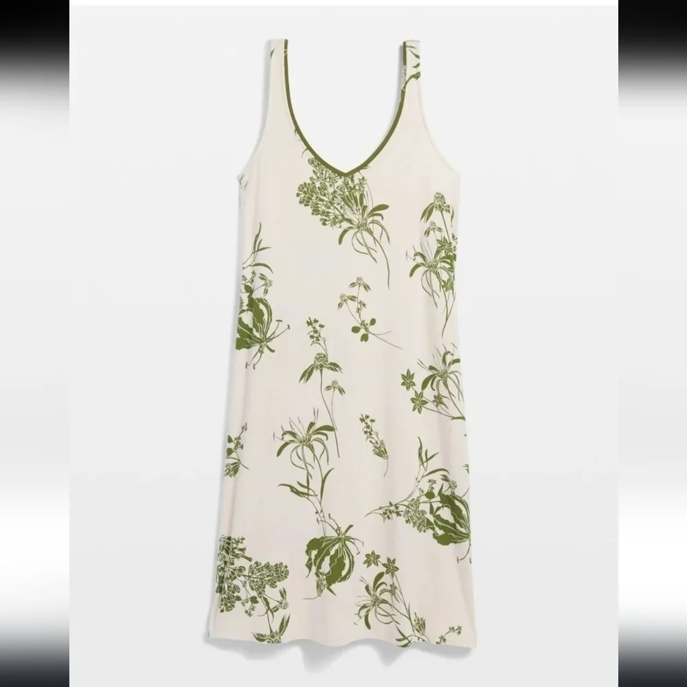Soma Cream and Green Floral Chemise